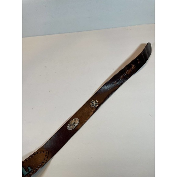 Vintage Custom Stonewall Gay Pride Leather Tooled Belt Custom Name main image 11